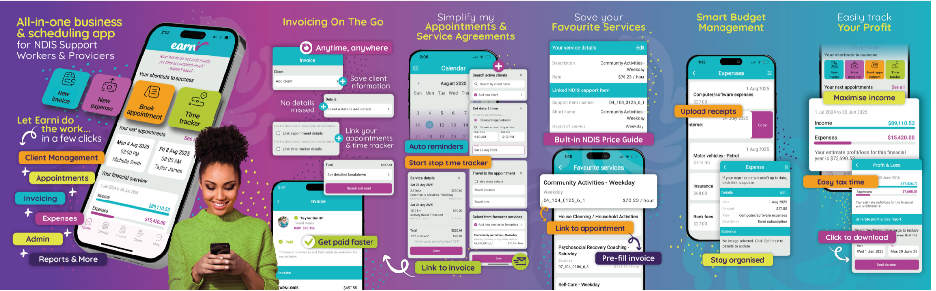 earni app NDIS Support Workers, Health Providers & Aged Carers, independent sole trader NDIS providers allied health