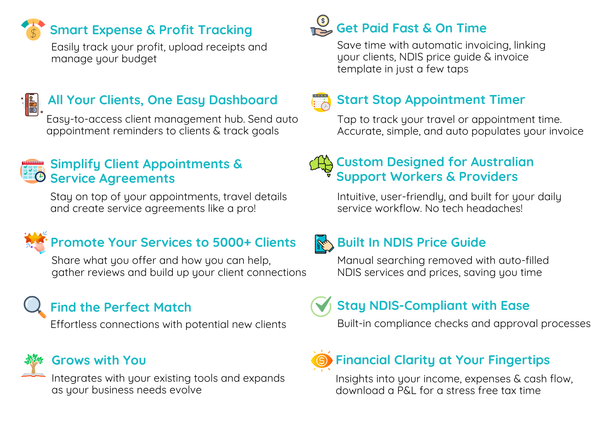 earni NDIS support worker app software features support workers sole traders small business accounting invoicing