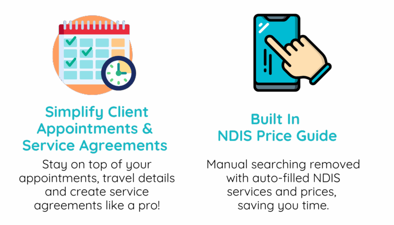 earni mobile invoicing app support workers NDIS invoicing & client management, expenses, tax time, profit budget management, clients calendar appointments app