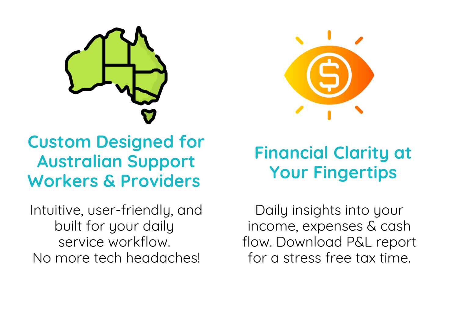 NDIS Support Workers, Health Providers aged care sole trader small business software accounts admin app